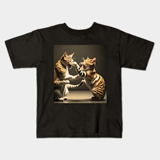 wrestling cats Kids T-Shirt